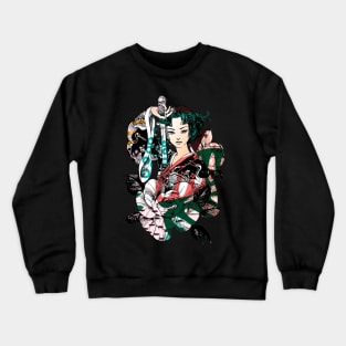 Japanese Geisha Sword Samurai Warrior 114 Crewneck Sweatshirt